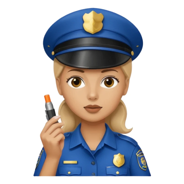Female police with cap + whistle sticker