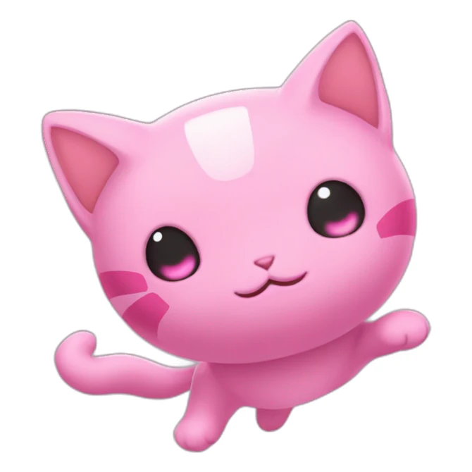 pink mew pokemon levitating sticker
