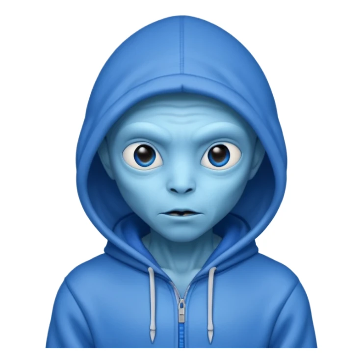 blue allien with hoodie sticker