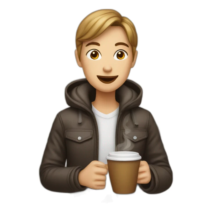 american coffee drinker in paris sticker