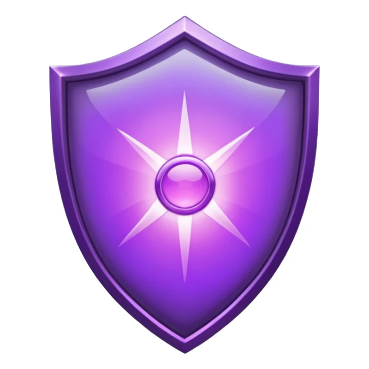 Purple glowing shield sticker
