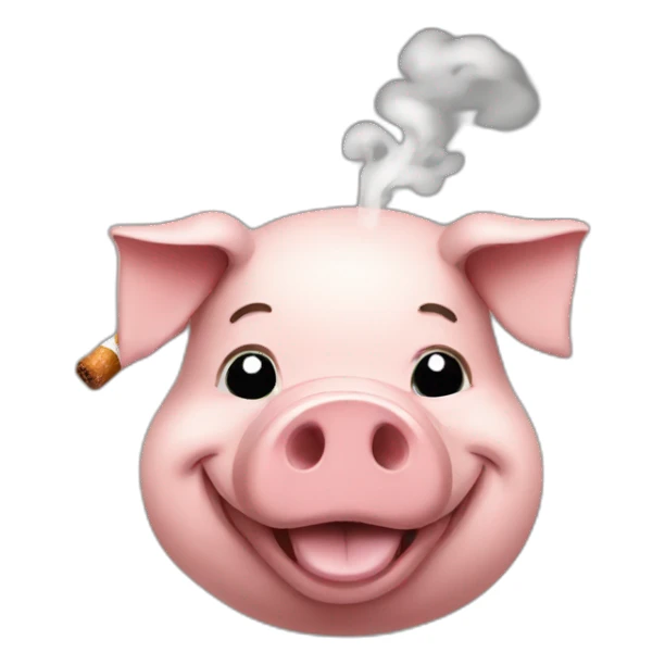 Smoking pig sticker
