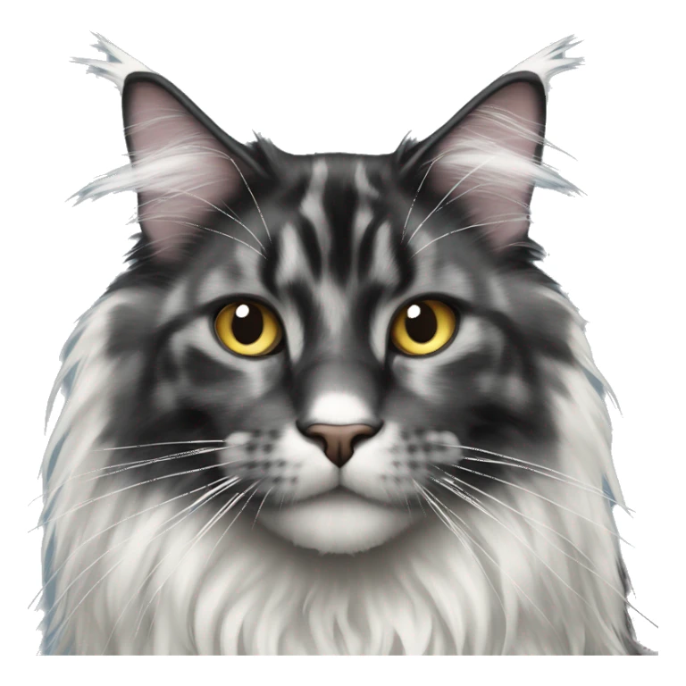 Black Maine Coon with white spots sticker