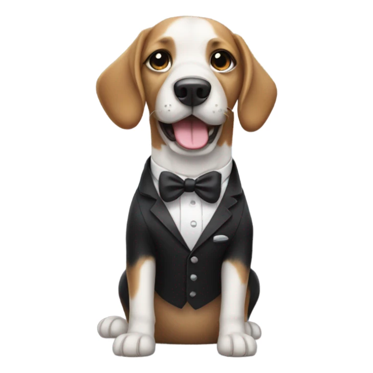 dog wearing tuxedo  sticker
