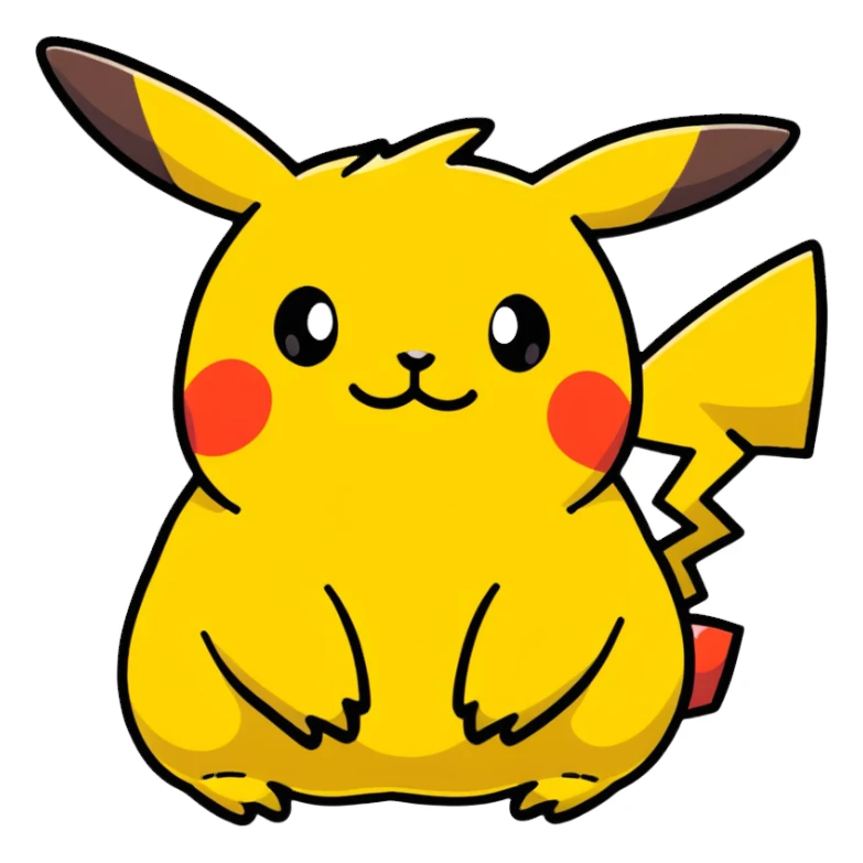pudgy Pikachu with cartoon spots sticker