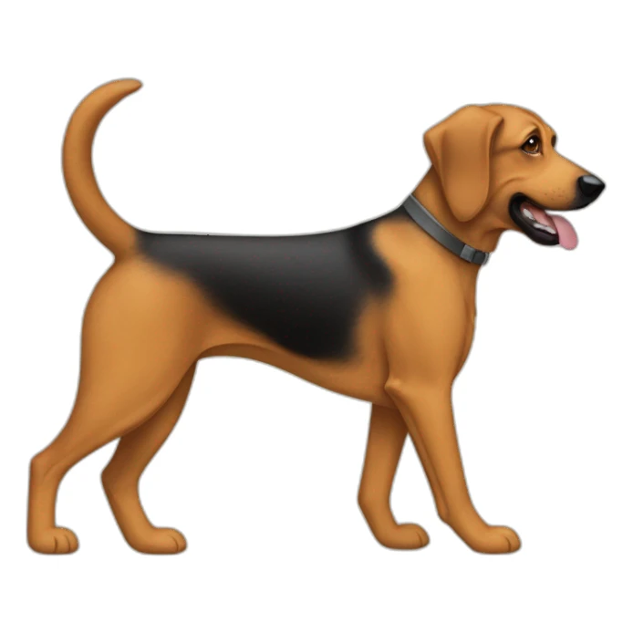 coonhound and German shepherd mix dog walking sticker
