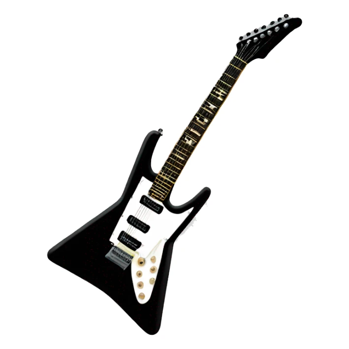 Black flying v shape electric guitar sticker