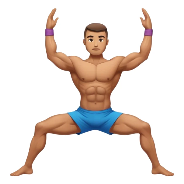 buff man warrior-yoga-pose sticker