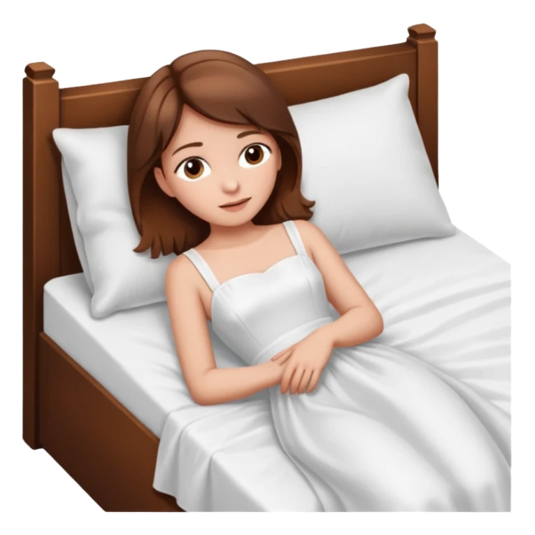 lying on withe bed brown hair girl sticker