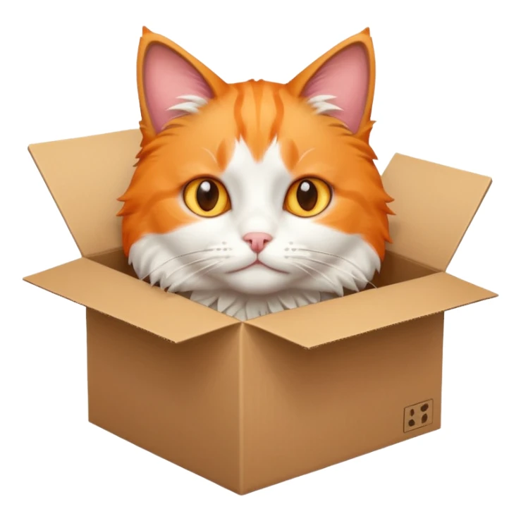 cat inside of box sticker