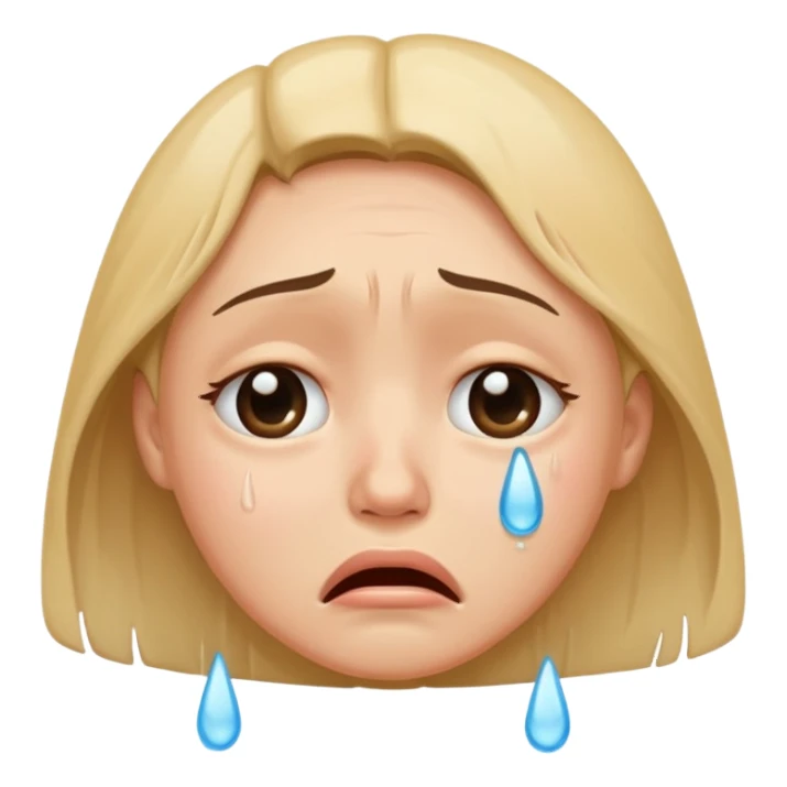 crying face emoji, expressive and clear sticker