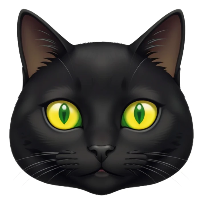 Black Cat with green and yellow pupils  sticker