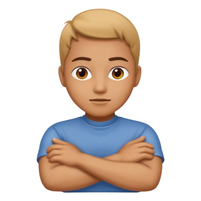 Arms crossed around neck sticker