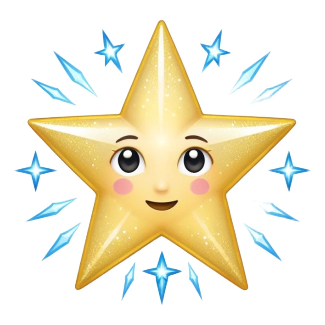 white glory star glitter sticker