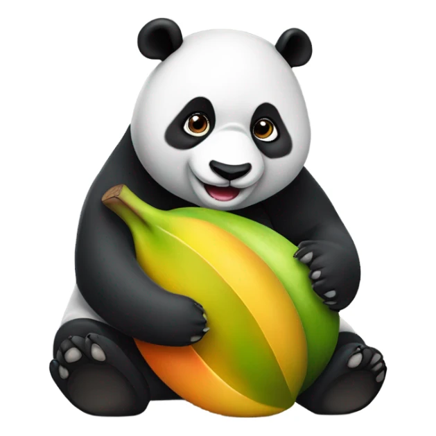 panda eating mango sticker