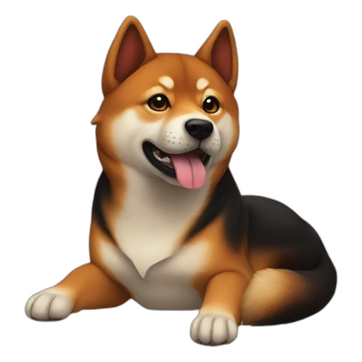 Black and fire shiba sticker
