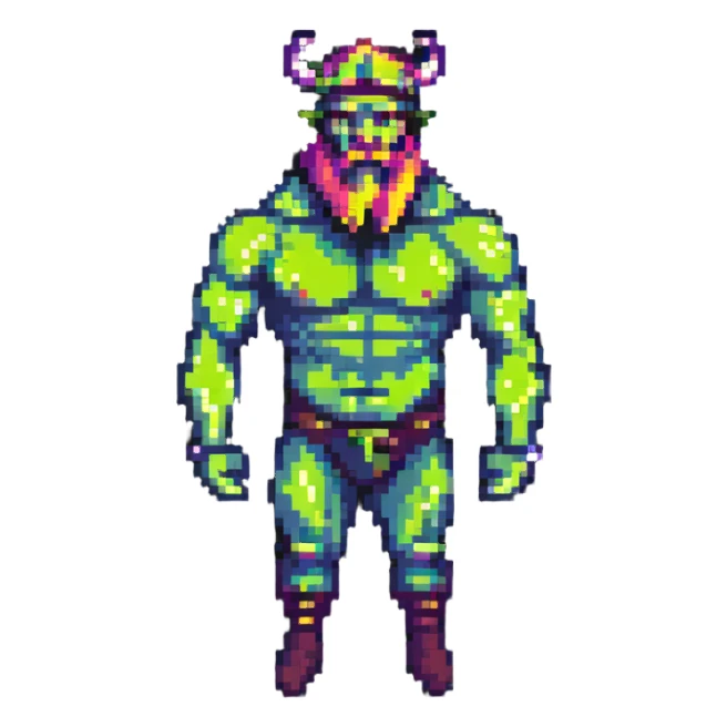 Techno Viking with glowing rave lights sticker