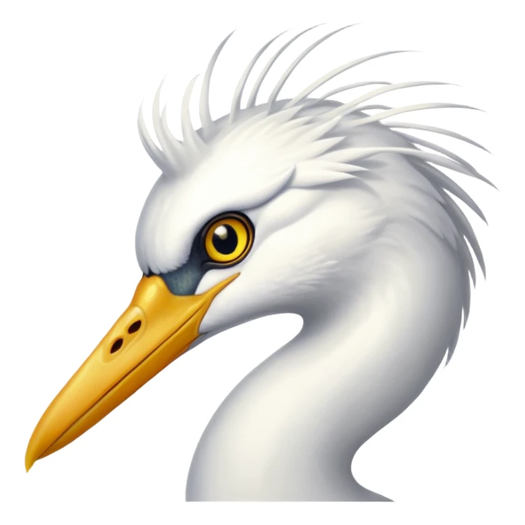 white egret headshot sticker
