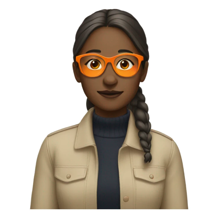 Emma with orange glasses sticker