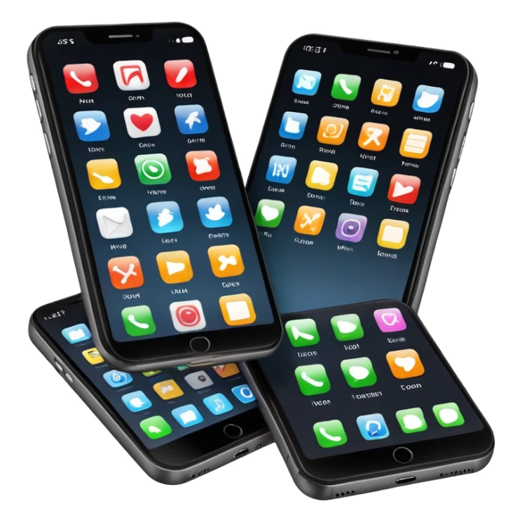 smartphone with app icons sticker