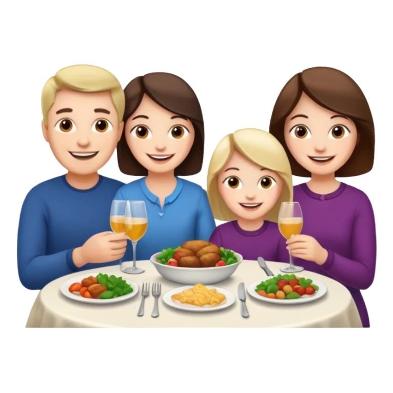 light family having dinner sticker
