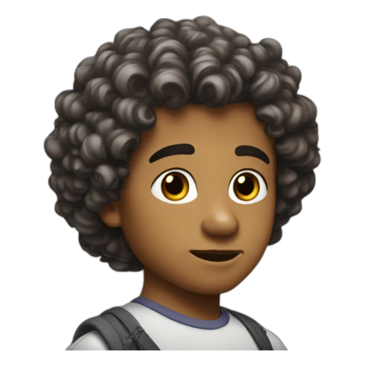 Garçon métisse cheveux bouclés sticker