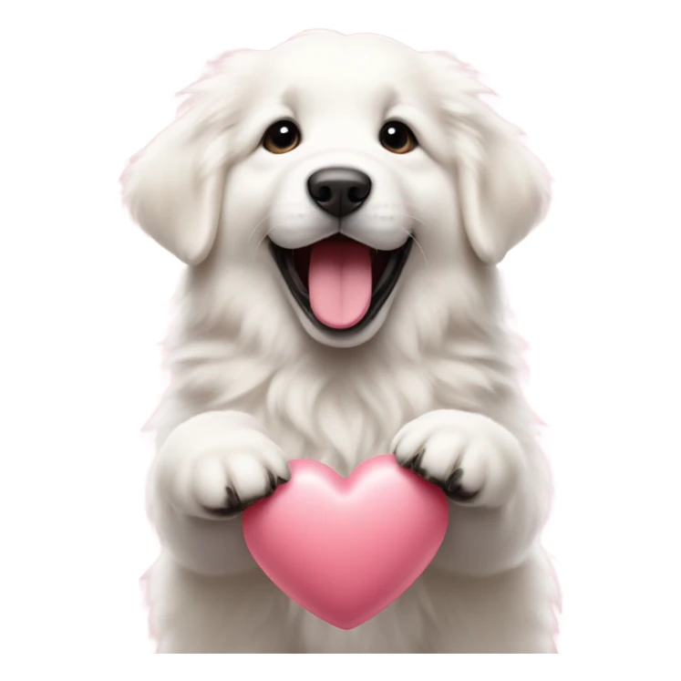 Great Pyrenees valentines puppy sticker