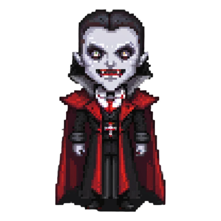 Classic Dracula vampire with widow's peak sticker