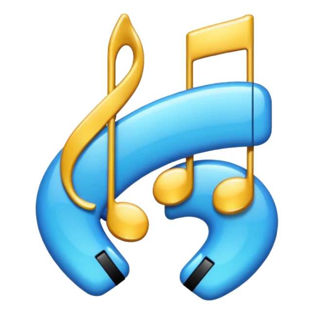 Nota musical en azul sticker