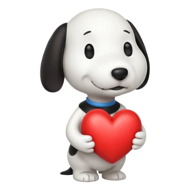 Snoopy holding heart  sticker