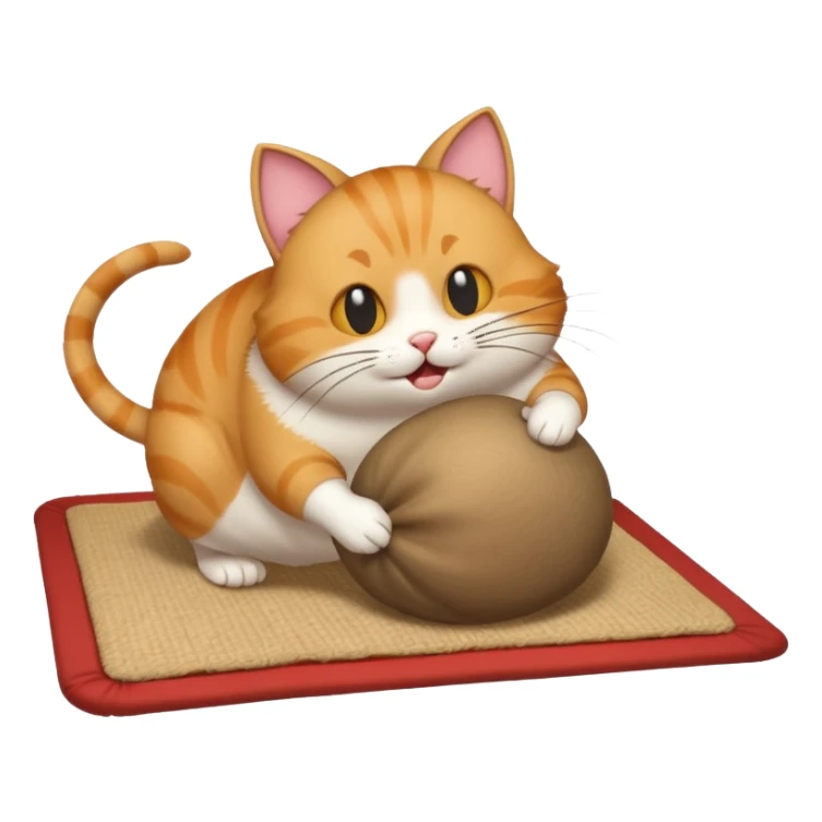 a cat with a bat hitting a fat rat under a mat sticker