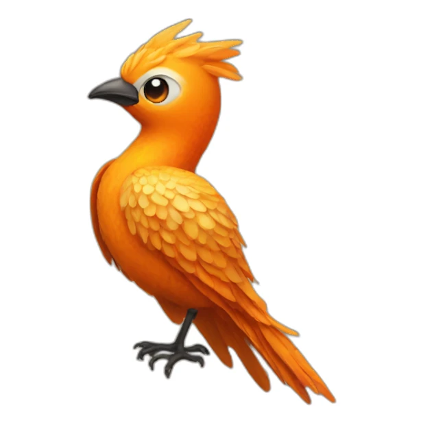 Fantasy bird orange sticker
