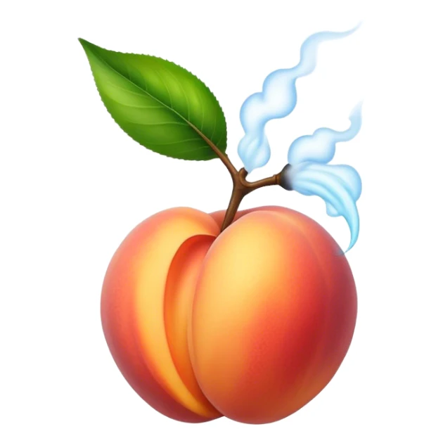 Steam coming off a peach sticker