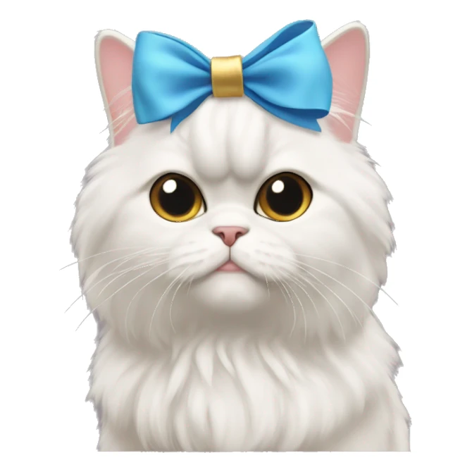 Persian cat with bow on her ear￼ sticker