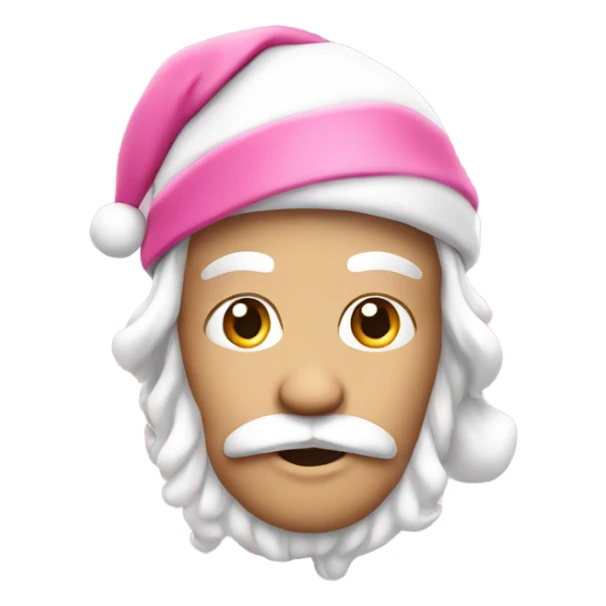 Pink Santa Claus head white  sticker