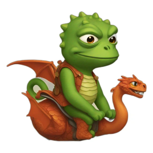 pepe riding dragon sticker