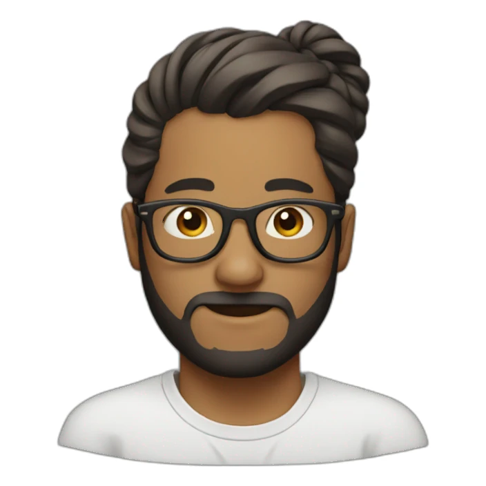 manbun with glasses sticker