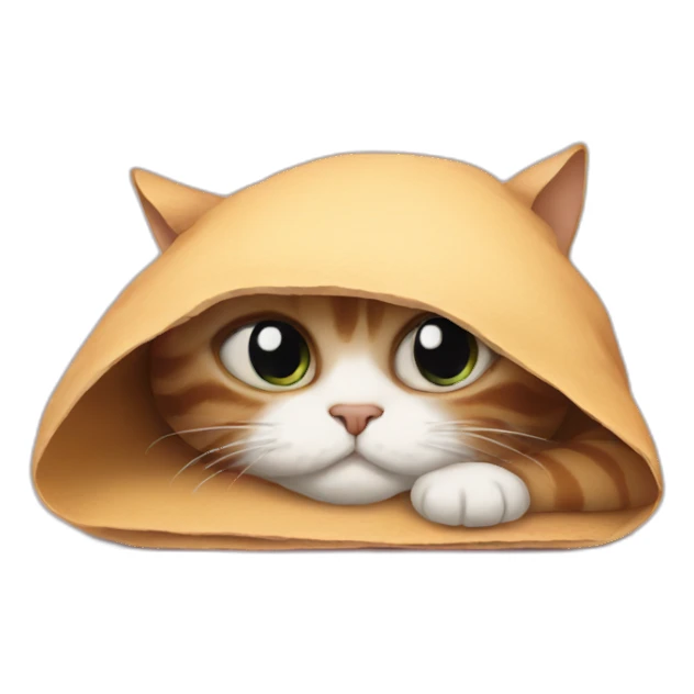 embarrased cat hides face sticker
