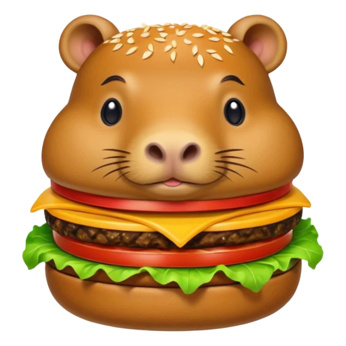 capybara burger sticker