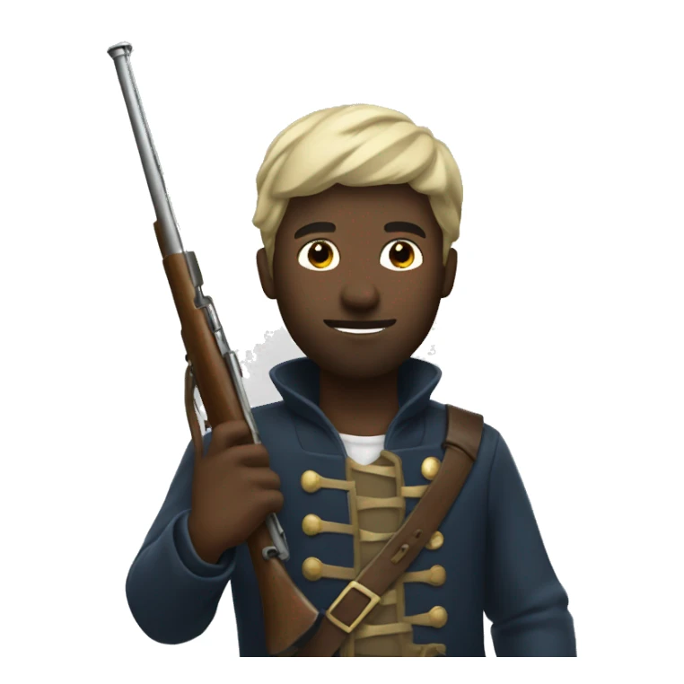 black man with musket sticker