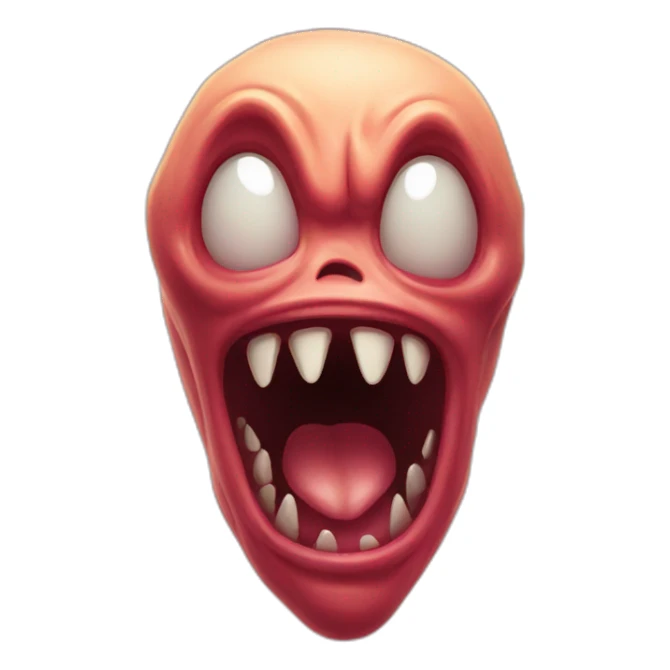 horrifying creature screaming sticker