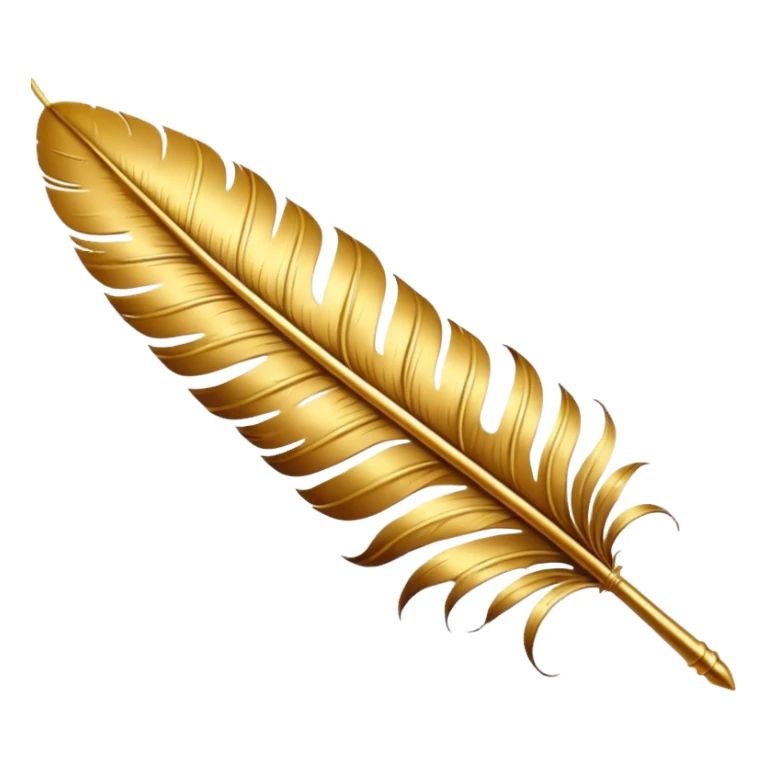 3D perspective academic premium golden ink feather sticker