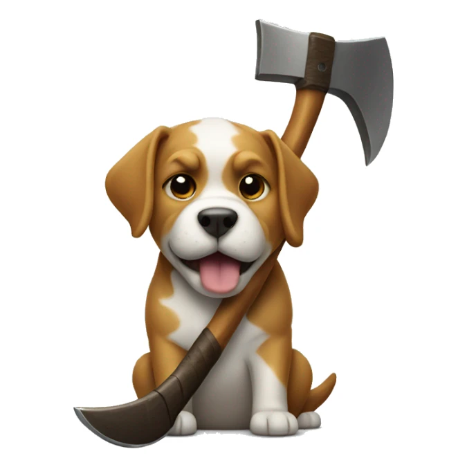 Dog with a axe sticker