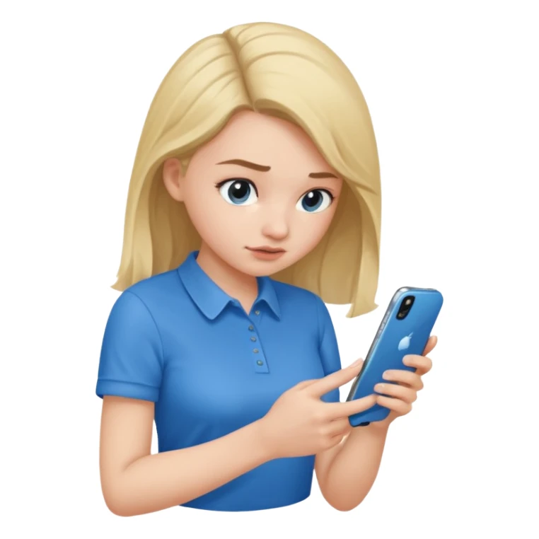 girl holding a phone posing bent over  sticker