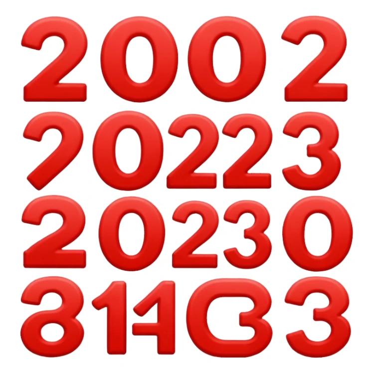 red numbers "2023" sticker