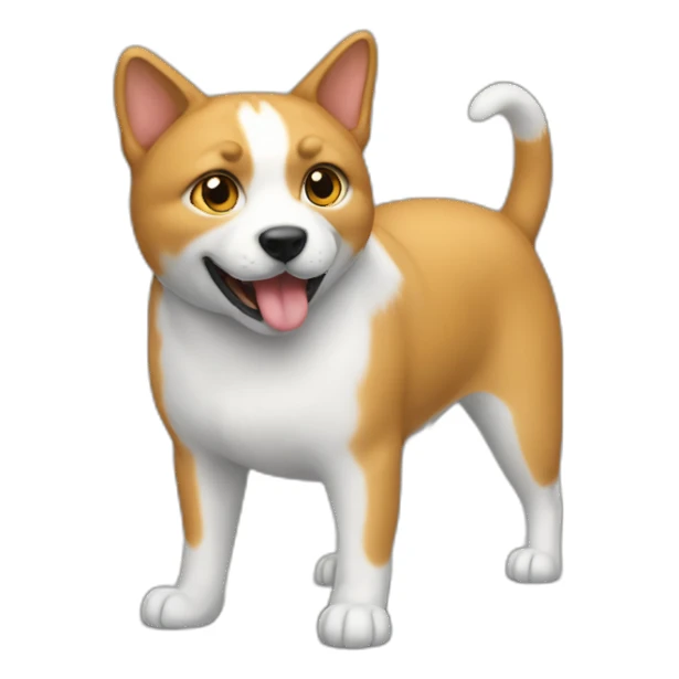 Un chat sur un chien sticker