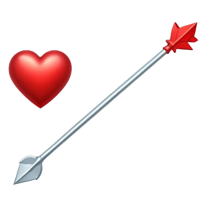 Cupid arrow heart sticker