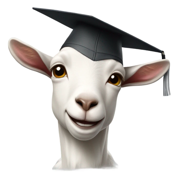 smirking goat with graduation hat sticker