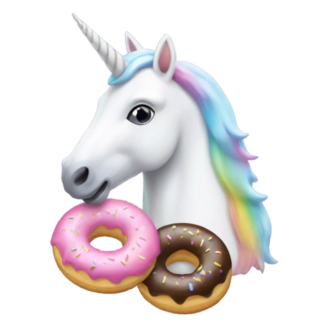 Unicorn with donuts on horn sticker