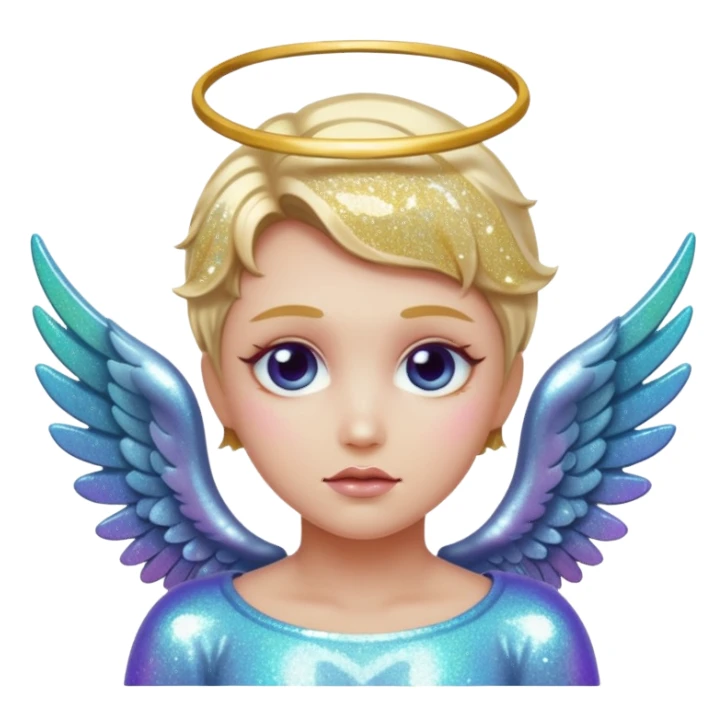 glitter fallen angel sticker
